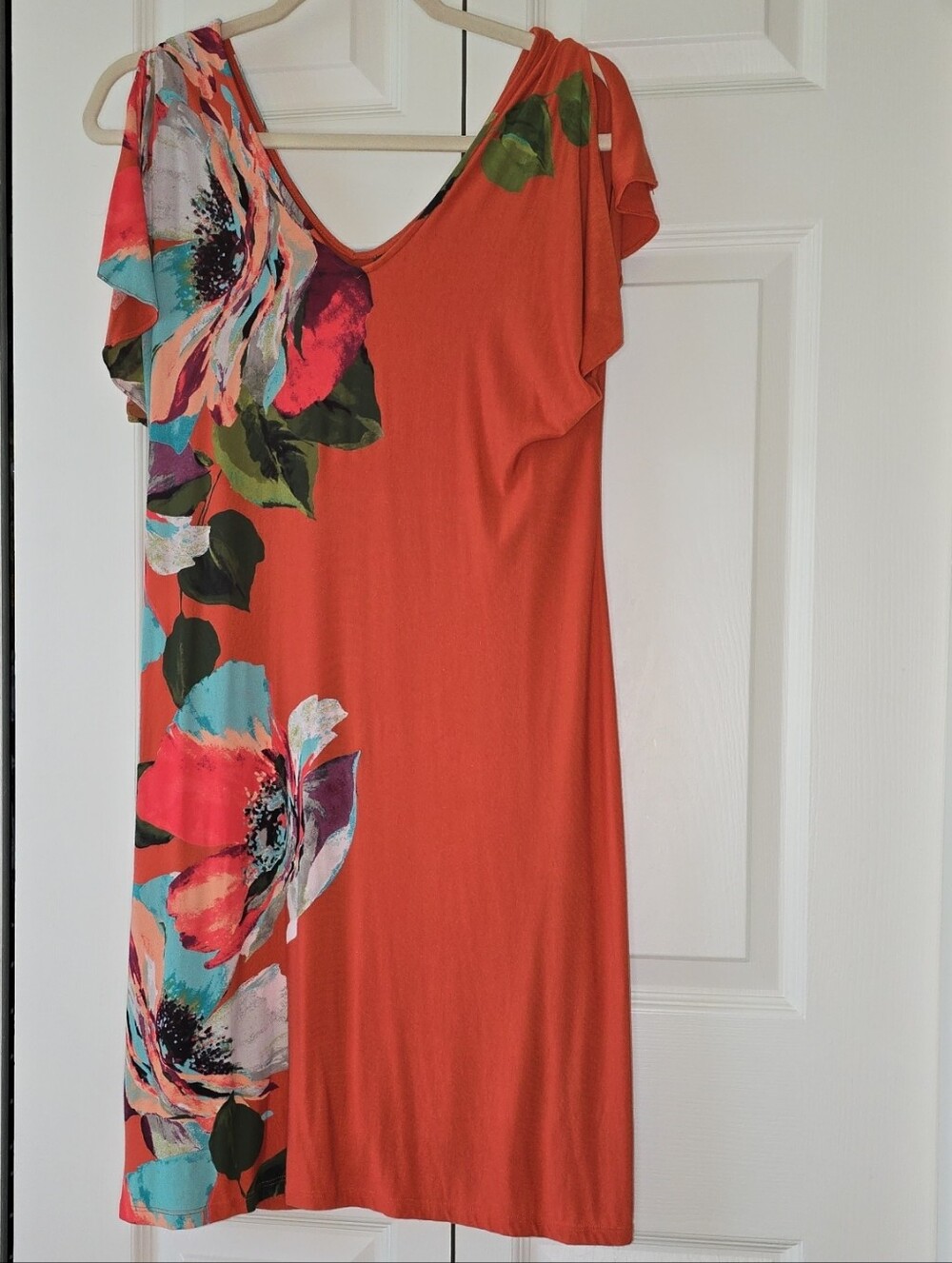 Tommy Bahama Fluttter Sleeve Orange Floral Shift Dress